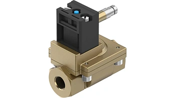 Электромагнитный клапан Festo MN1H-2-1/2-MS 1611728, латунный корпус, резьбовое соединение 1/2", диапазон давления 0,5–10 бар, без катушки