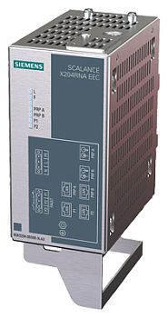 ​Промышленный коммутатор Siemens SCALANCE X204RNA EEC 6GK5204-0BS00-3LA3, управляемый, 2 порта 100 Мбит/с RJ45, 2 комбо-порта 100 Мбит/с, расширенный температурный диапазон, поддержка резервирования сетевого доступа, питание 24 В DC
