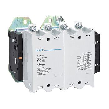 Контактор CHINT NC2-400, 3-полюсный, 400 А, катушка 220 В AC, номинальное напряжение 690 В, частота 50/60 Гц, степень защиты IP00, монтаж на DIN-рейку