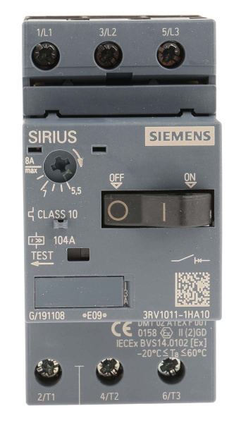 Автоматический выключатель двигателя Siemens 3RV1011-1HA10