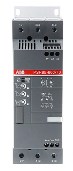 Устройство плавного пуска ABB PSR85-600-70 1SFA896114R7000, номинальный ток 85 А, напряжение 208–600 В AC, мощность 45 кВт при 400 В, управляющее напряжение 100–240 В AC 50/60 Гц