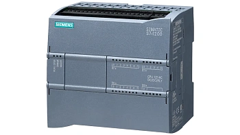 ​Программируемый контроллер Siemens SIMATIC S7-1200 CPU 1214C 6ES7214-1HG40-0XB0, питание 24 В DC, 14 дискретных входов 24 В DC, 10 релейных выходов 2 А, 2 аналоговых входа 0–10 В​