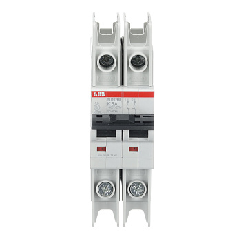 Автоматический выключатель ABB SU202MR-K6 2CDS272347R0377, 6 А, 2 полюса, характеристика K, 230 В