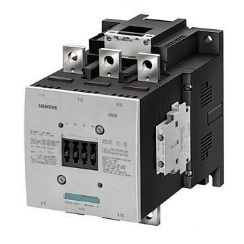 Контактор Siemens SIRIUS 3RT1076-6AP36, номинальный ток 500 А, мощность 250 кВт при 400 В AC, катушка управления 220–240 В AC/DC, 3 полюса, 2 вспомогательных контакта (2NO+2NC)