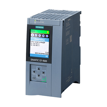 Центральный процессор Siemens 6ES7516-3FN02-0AB0, SIMATIC S7-1500, CPU 1516-3 PN/DP, 2 порта PROFINET, 1 порт PROFIBUS, 2 МБ памяти