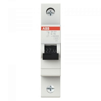 Автоматический выключатель ABB SH201-C16 2CDS211001R0164, 1-полюсный, 16 А, характеристика C
