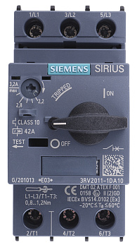 Автоматический выключатель двигателя Siemens 3RV2011-1DA10
