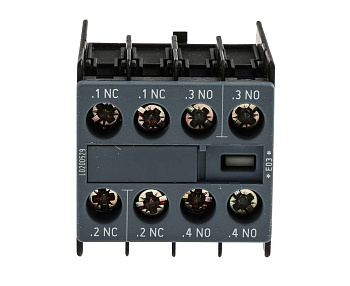 ​Блок дополнительных контактов Siemens 3RH2911-1HA22, фронтальный монтаж, 2 замыкающих и 2 размыкающих контакта, винтовые клеммы, для контакторов серии 3RT2 и реле серии 3RH2