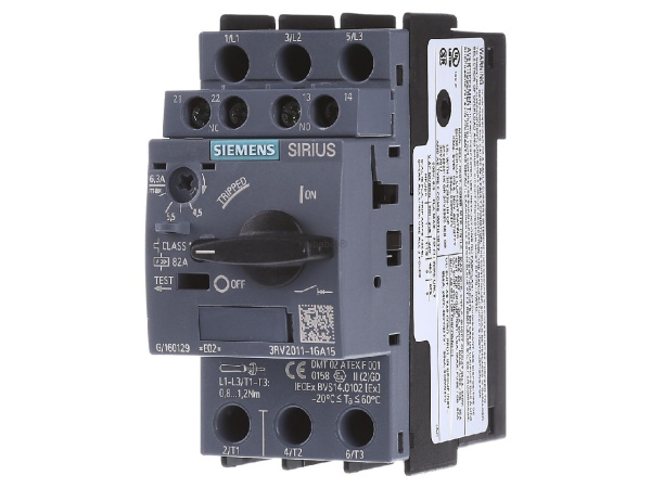 ​Автоматический выключатель для защиты двигателя Siemens 3RV2011-1GA15