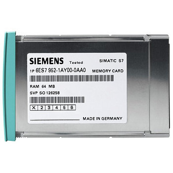 Карта памяти Siemens 6ES7952-1AS00-0AA0, SIMATIC S7, для S7-400, 16 МБ, длинный формат