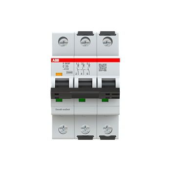 Автоматический выключатель ABB S303P-C25 2CDS383001R0254, 25 А, 3 полюса, характеристика C, 400 В