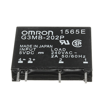 Твердотельное реле OMRON G3MB-202P, 5 В DC, 2 А, 75–264 В AC, тип выхода MOSFET, корпус SIP-4