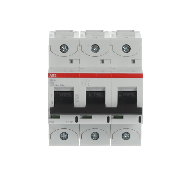 Автоматический выключатель ABB S803N-D63 2CCS893001R0631, 63 А, 3 полюса, характеристика D, 400 В