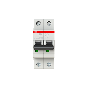 Автоматический выключатель ABB S202-K4 2CDS252001R0337, 4 А, 2 полюса, характеристика K, 400 В
