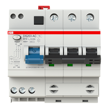 УЗО с автоматическим выключателем ABB DS203 M AC-B10/0.03 2CSR273001R1105