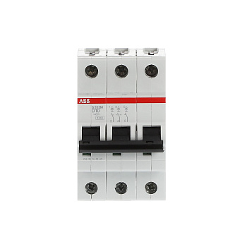 Автоматический выключатель ABB S203M-D10 2CDS273001R0101, 10 А, 3 полюса, характеристика D, 400 В