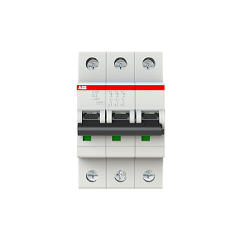 Автоматический выключатель ABB S203-D2 2CDS253001R0021, 2 А, 3 полюса, характеристика D, 400 В