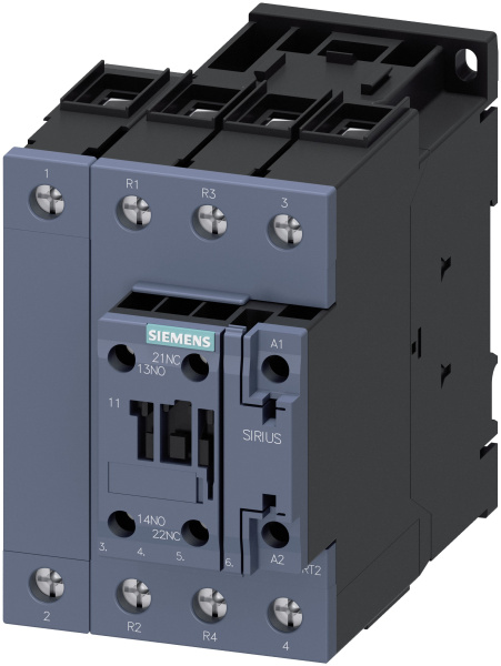 Контактор Siemens 3RT2535-1AP00, 4-полюсный, 40 А, катушка управления 230 В AC, 2 НО + 2 НЗ контакта, монтаж на DIN-рейку или панель