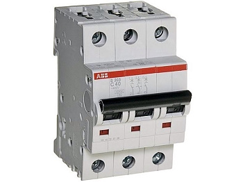 Автоматический выключатель ABB S203-C40 2CDS253001R0404, 40 А, 3 полюса, характеристика C, 400 В