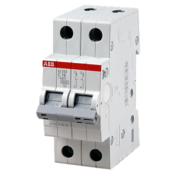 Автоматический выключатель ABB SJ202-C63 2TAZ141200R0634, 63 А, 2 полюса, характеристика C, 400 В