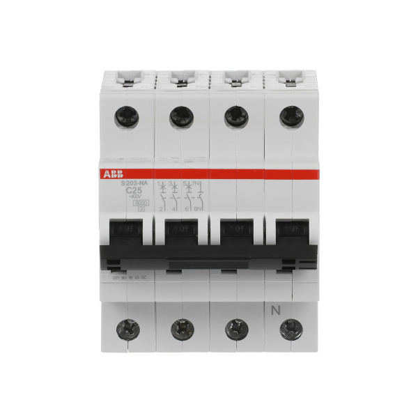 Автоматический выключатель ABB S203-C25NA 2CDS253103R0254, 25 А, 3 полюса, характеристика C, 400 В