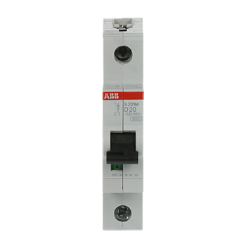 Автоматический выключатель ABB S201M-D20 2CDS271001R0201, 20 А, 1 полюс, характеристика D, 230 В