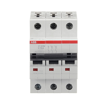 Автоматический выключатель ABB ST203M-K10 2CDS273334R0427, 10 А, 3 полюса, характеристика K, 230 В