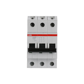 Автоматический выключатель ABB S203M-D63 2TAZ117300R0631, 63 А, 3 полюса, характеристика D, 400 В